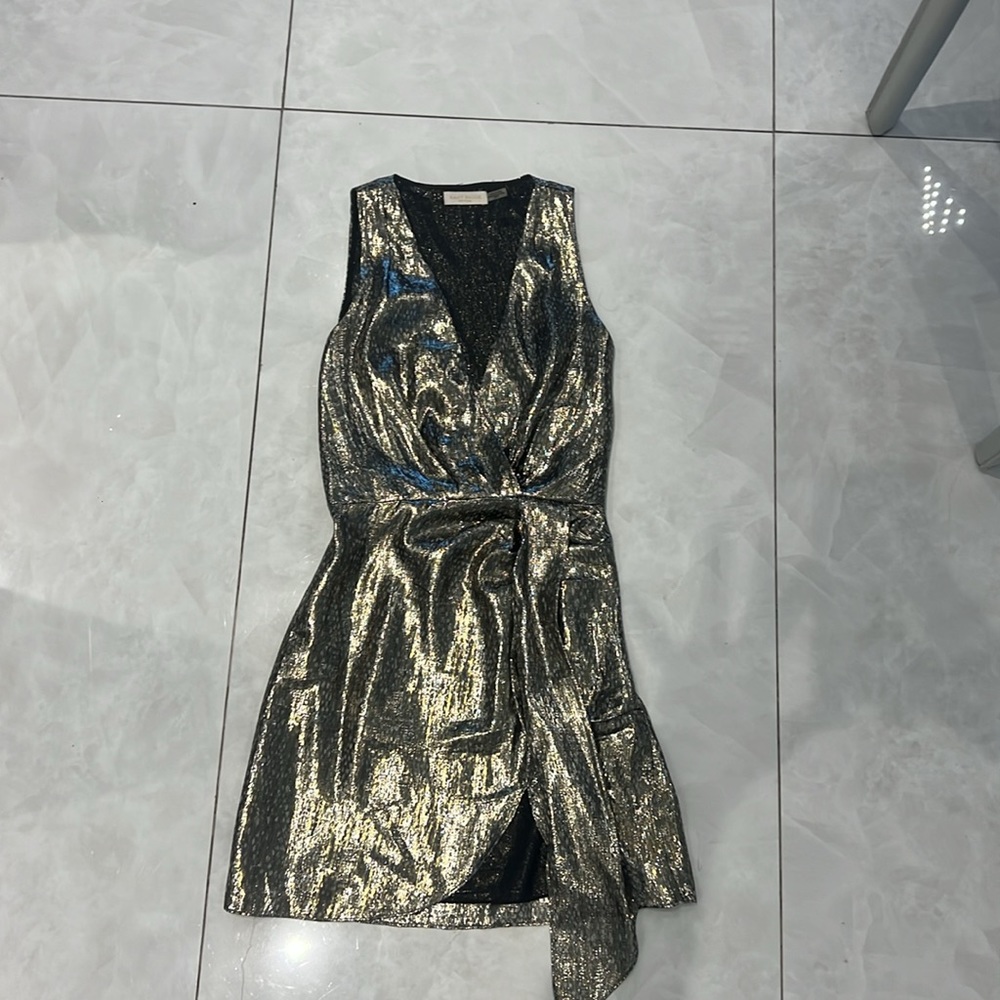 Ramy Brook woman’s metallic cocktail dress sXS
